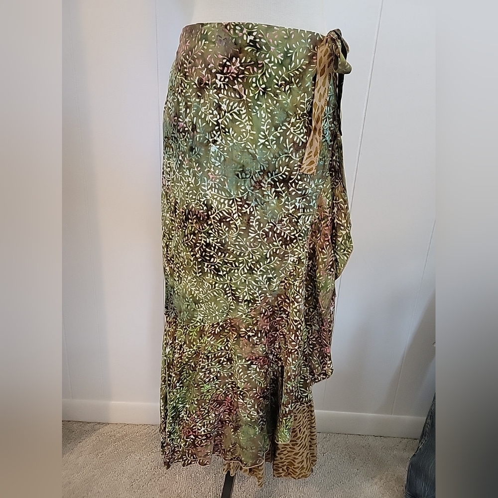 Green and Brown Patterned Maxi Dress